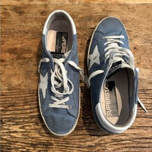 GOLDEN GOOSE Superstar Sneaker in Ciel Suede & White Star